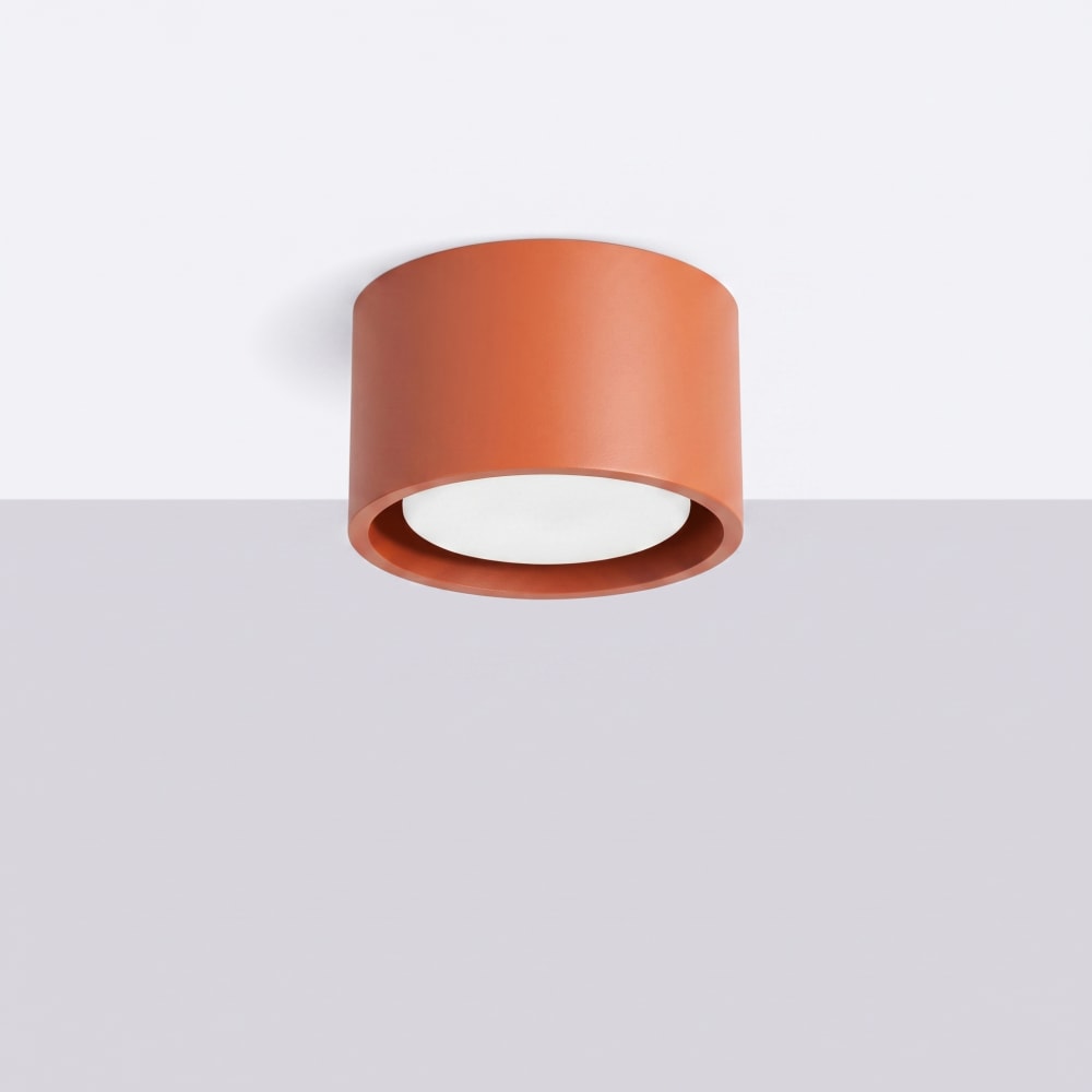 Plafonniers aluminium ocre rouge h 6 cm — vue 3