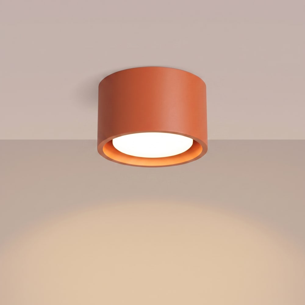 Plafonniers aluminium ocre rouge h 6 cm — vue 4