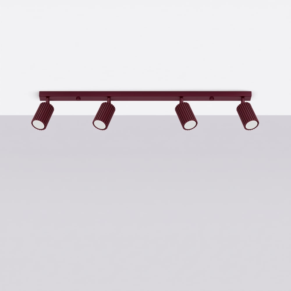 Plafonniers aluminium bordeaux h 16.5 cm — vue 3