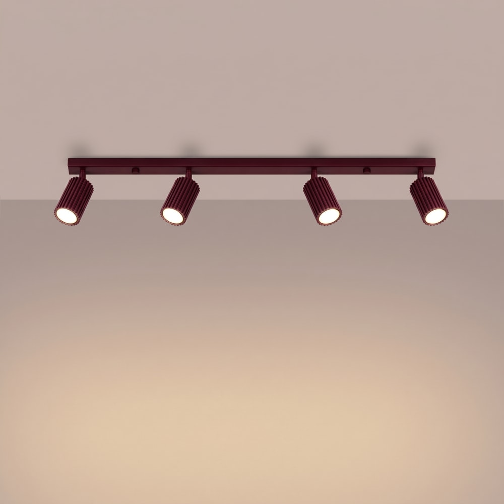 Plafonniers aluminium bordeaux h 16.5 cm — vue 4