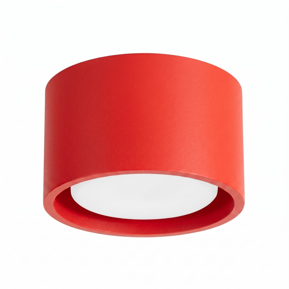 Plafonniers aluminium rouge h 6 cm