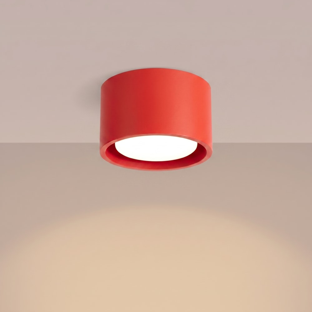 Plafonniers aluminium rouge h 6 cm — vue 4