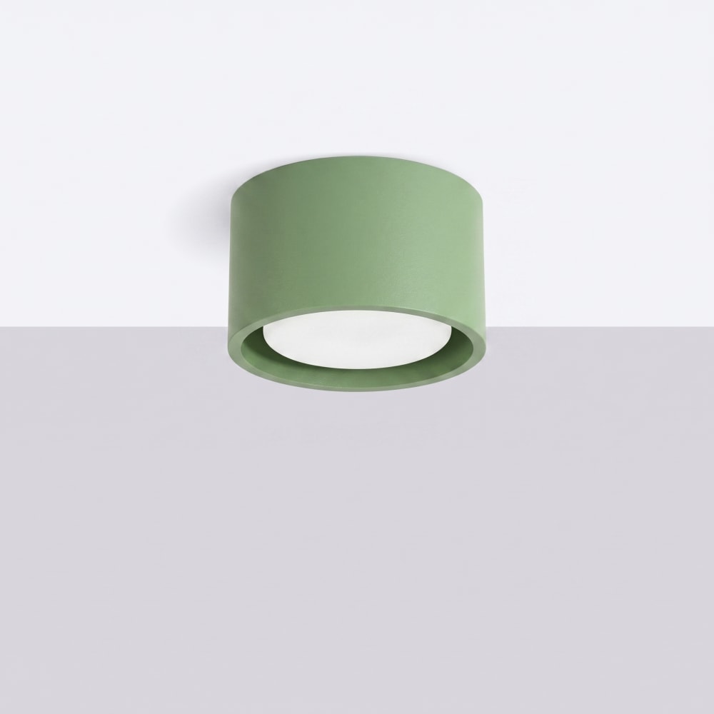 Plafonniers aluminium sauge h 6 cm — vue 3