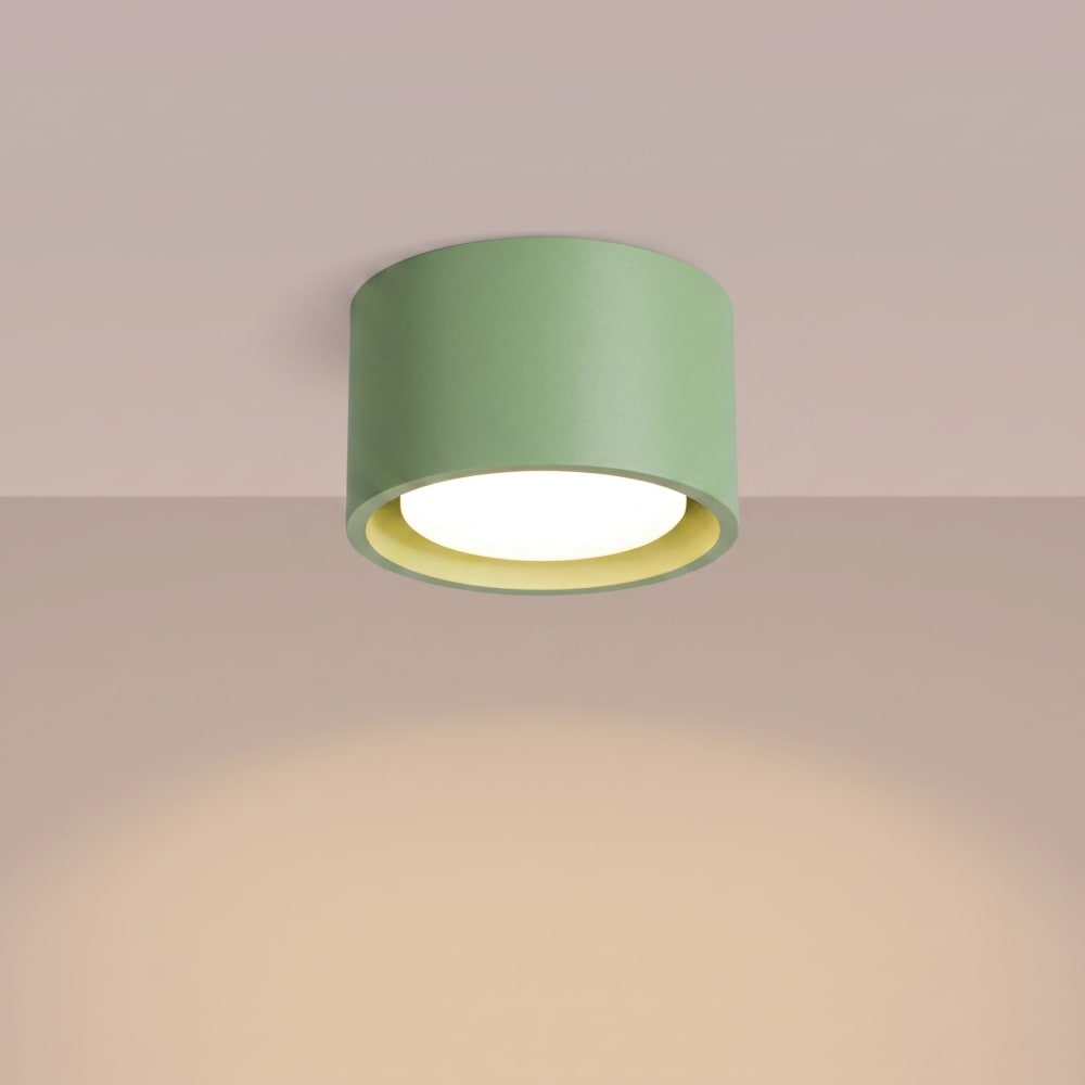 Plafonniers aluminium sauge h 6 cm — vue 4