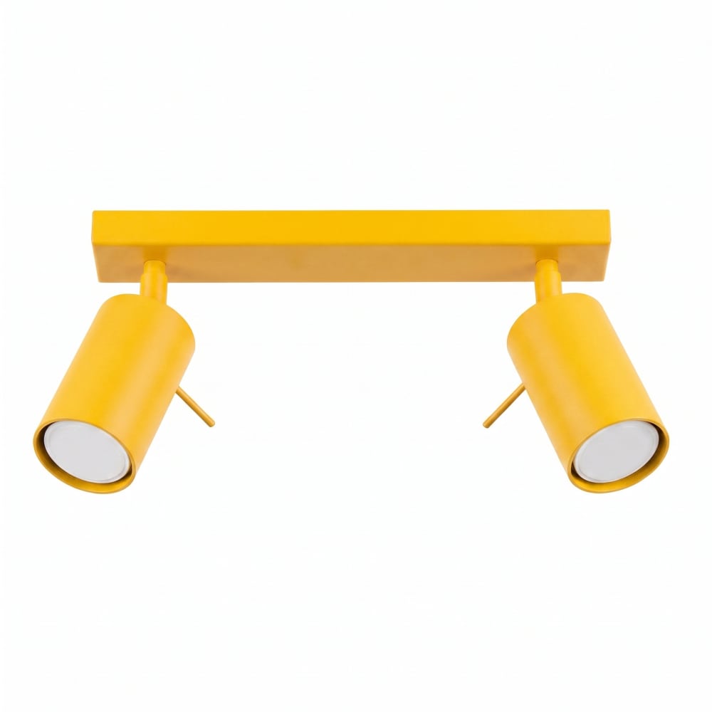 Plafonniers acier jaune h 16 cm