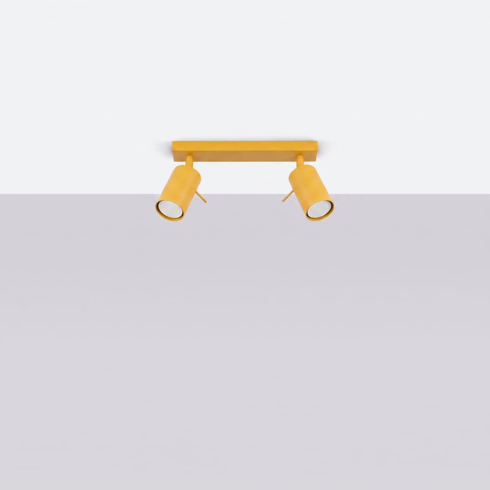 Plafonniers acier jaune h 16 cm — vue 3