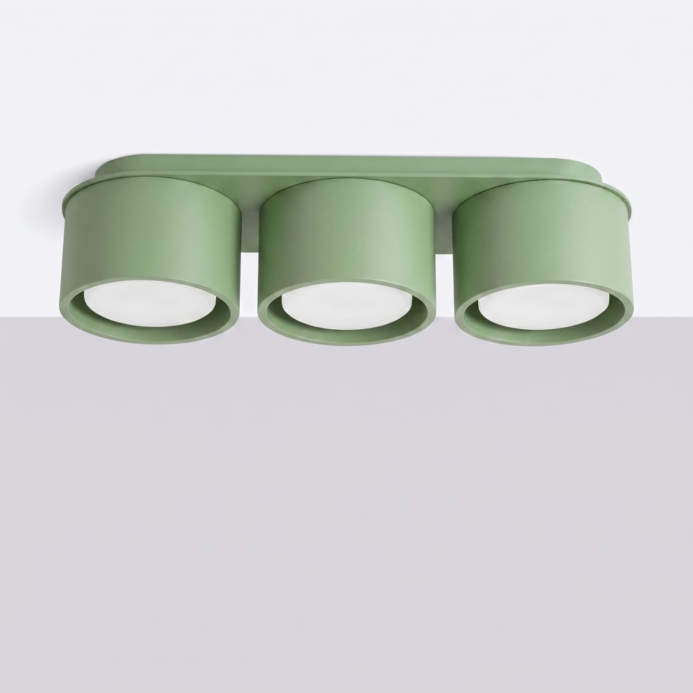 Plafonniers aluminium sauge h 8.2 cm — vue 3