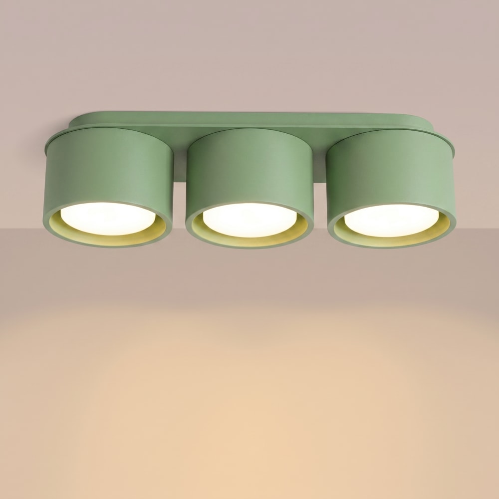 Plafonniers aluminium sauge h 8.2 cm — vue 4