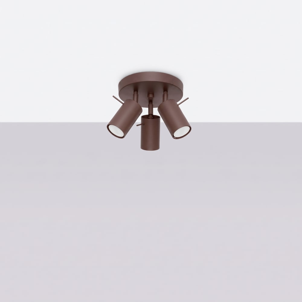 Plafonniers acier marron h 14.5 cm — vue 3