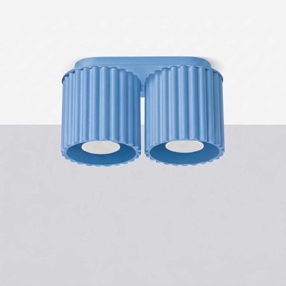 Plafonniers aluminium bleu clair h 12 cm — vue 3