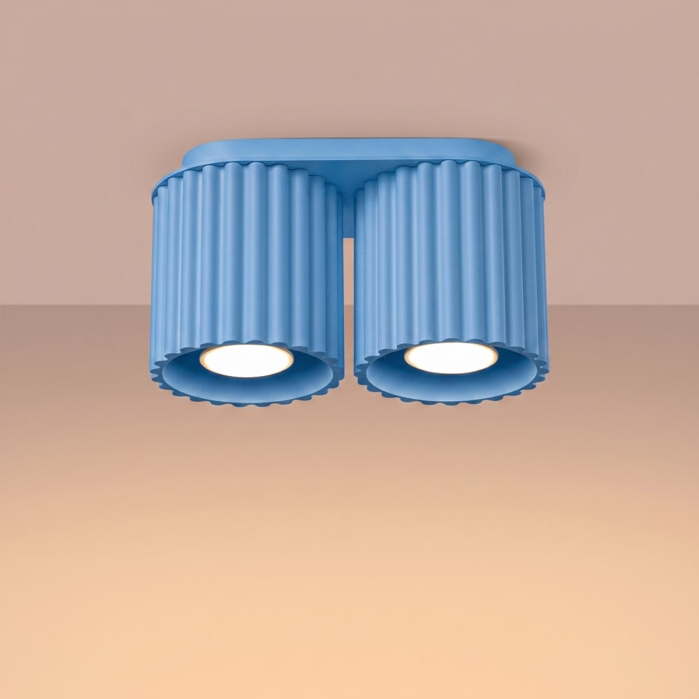 Plafonniers aluminium bleu clair h 12 cm — vue 4
