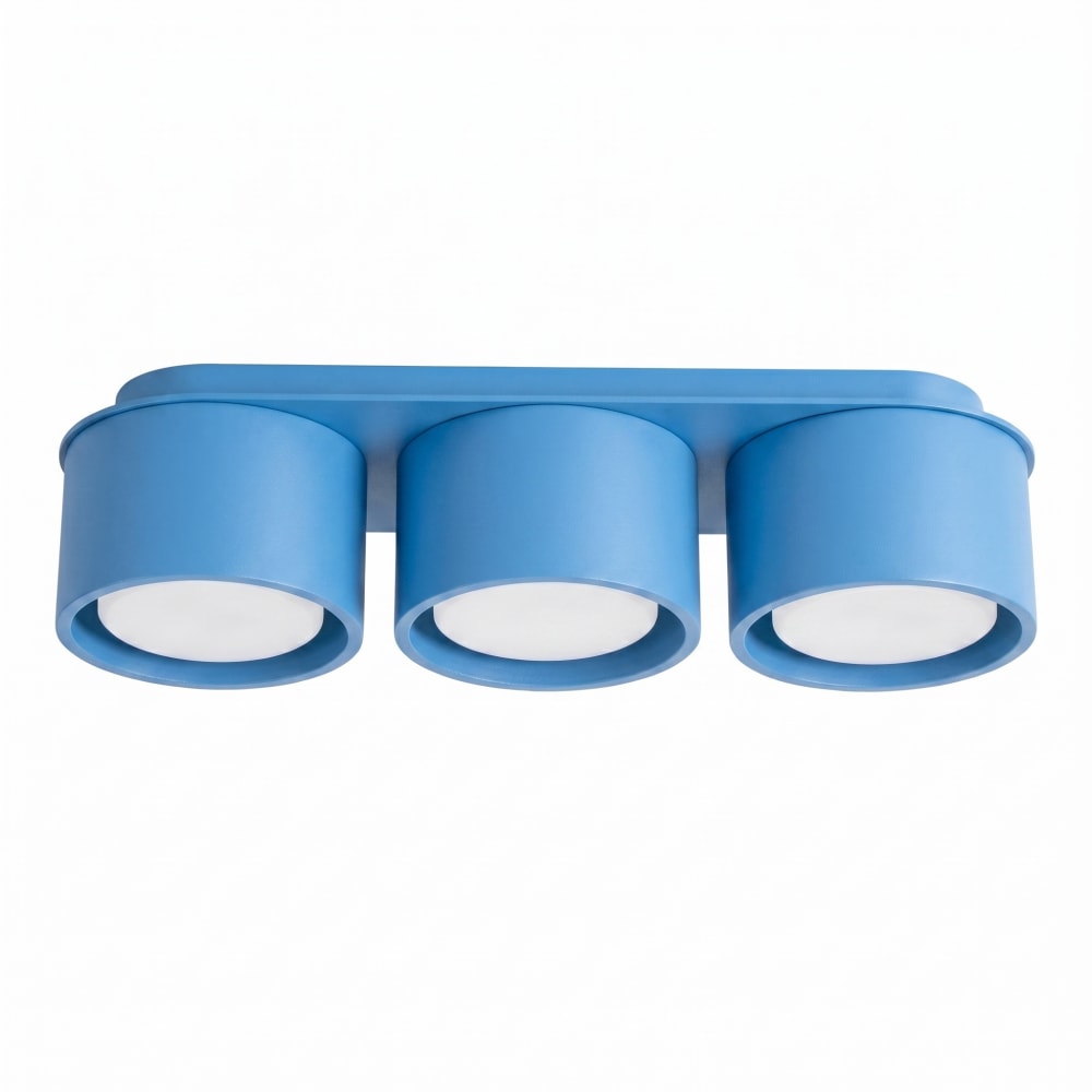 Plafonniers aluminium bleu clair h 8.2 cm
