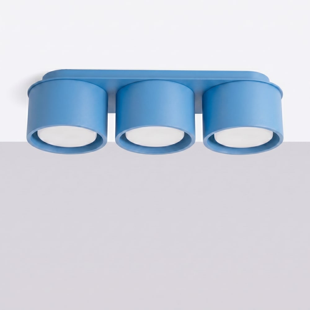 Plafonniers aluminium bleu clair h 8.2 cm — vue 3