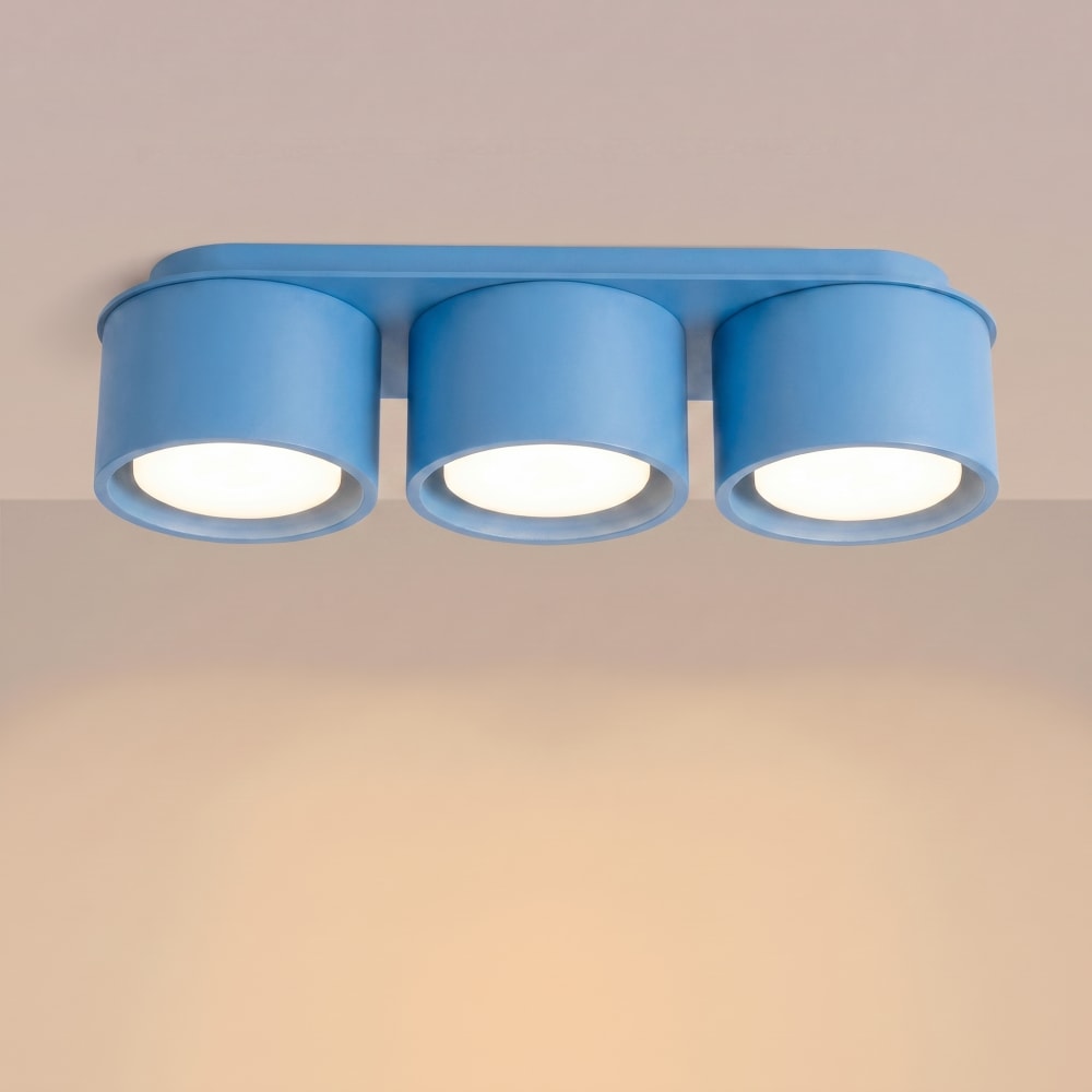 Plafonniers aluminium bleu clair h 8.2 cm — vue 4