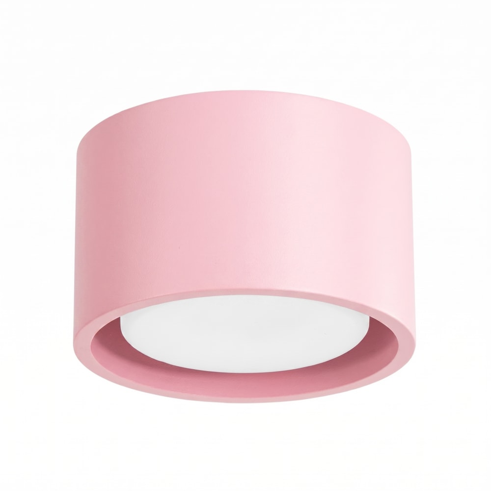 Plafonniers aluminium rose h 6 cm