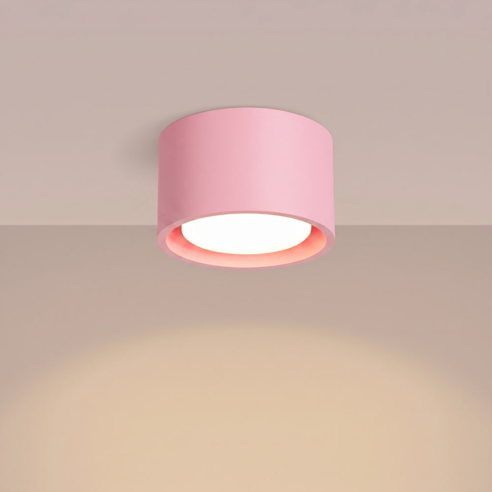 Plafonniers aluminium rose h 6 cm — vue 4
