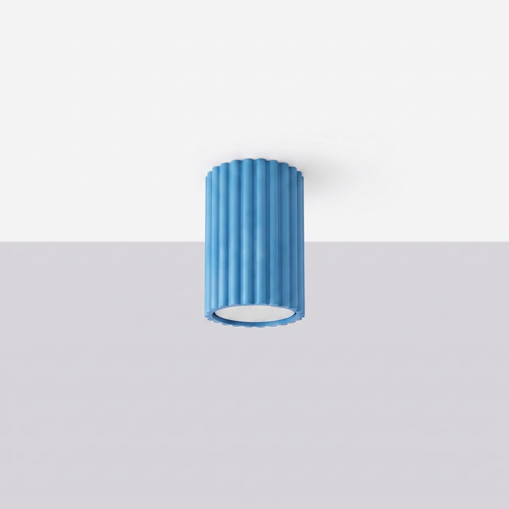 Plafonniers aluminium bleu clair h 10 cm — vue 3