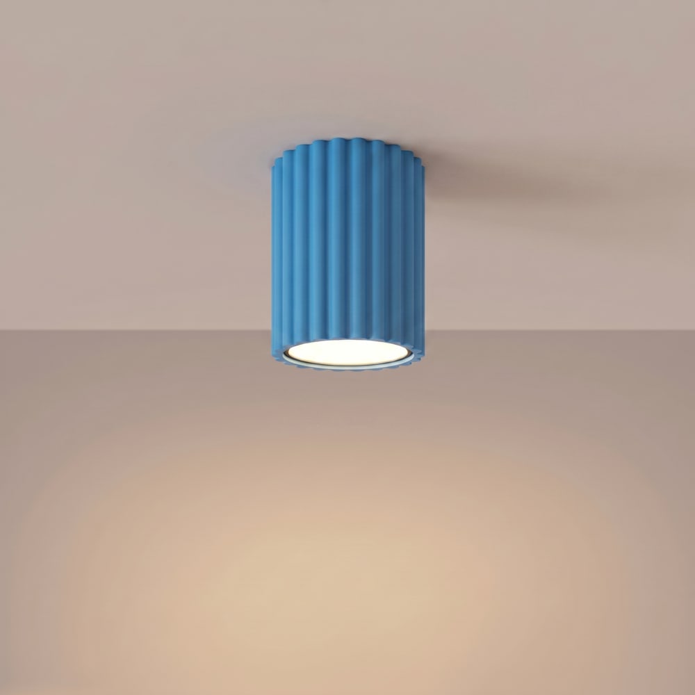 Plafonniers aluminium bleu clair h 10 cm — vue 4
