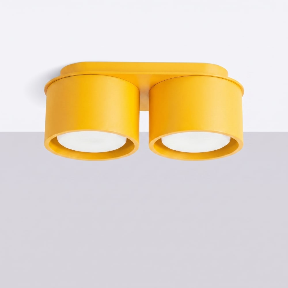 Plafonniers aluminium jaune h 8 cm — vue 3