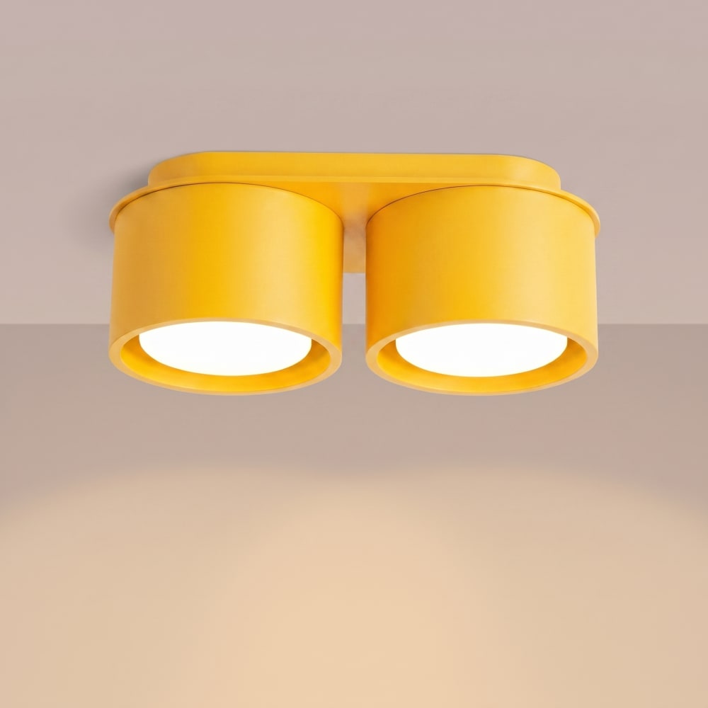 Plafonniers aluminium jaune h 8 cm — vue 4