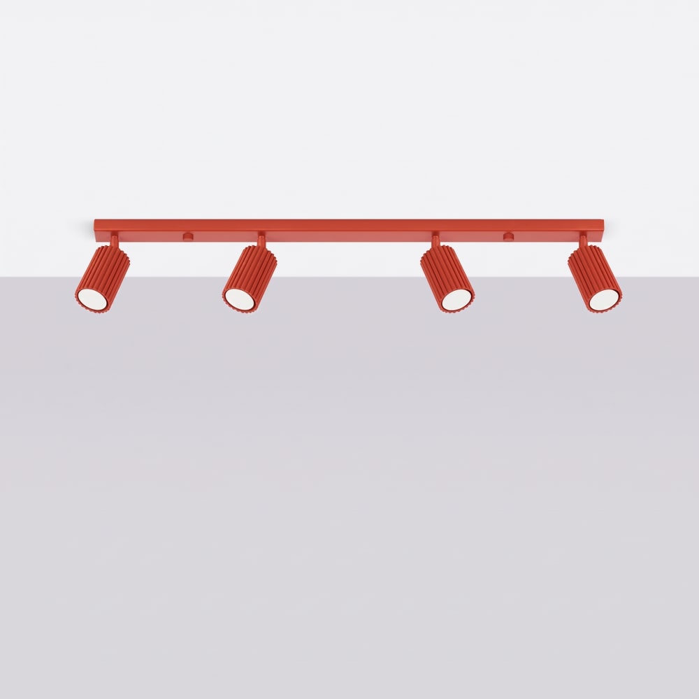 Plafonniers aluminium rouge h 16.5 cm — vue 3