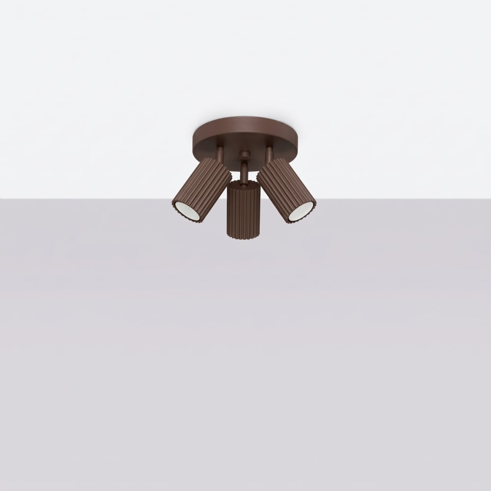 Plafonniers aluminium marron h 18 cm — vue 3