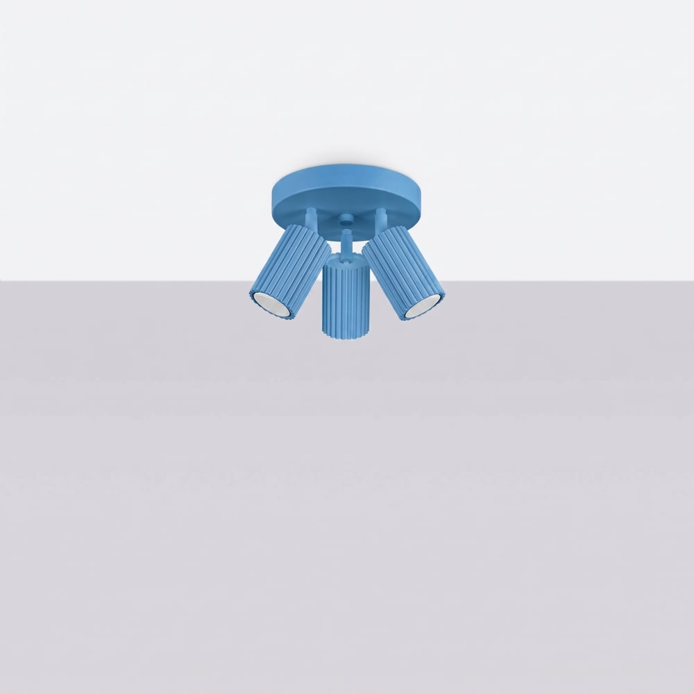 Plafonniers aluminium bleu clair h 18 cm — vue 3