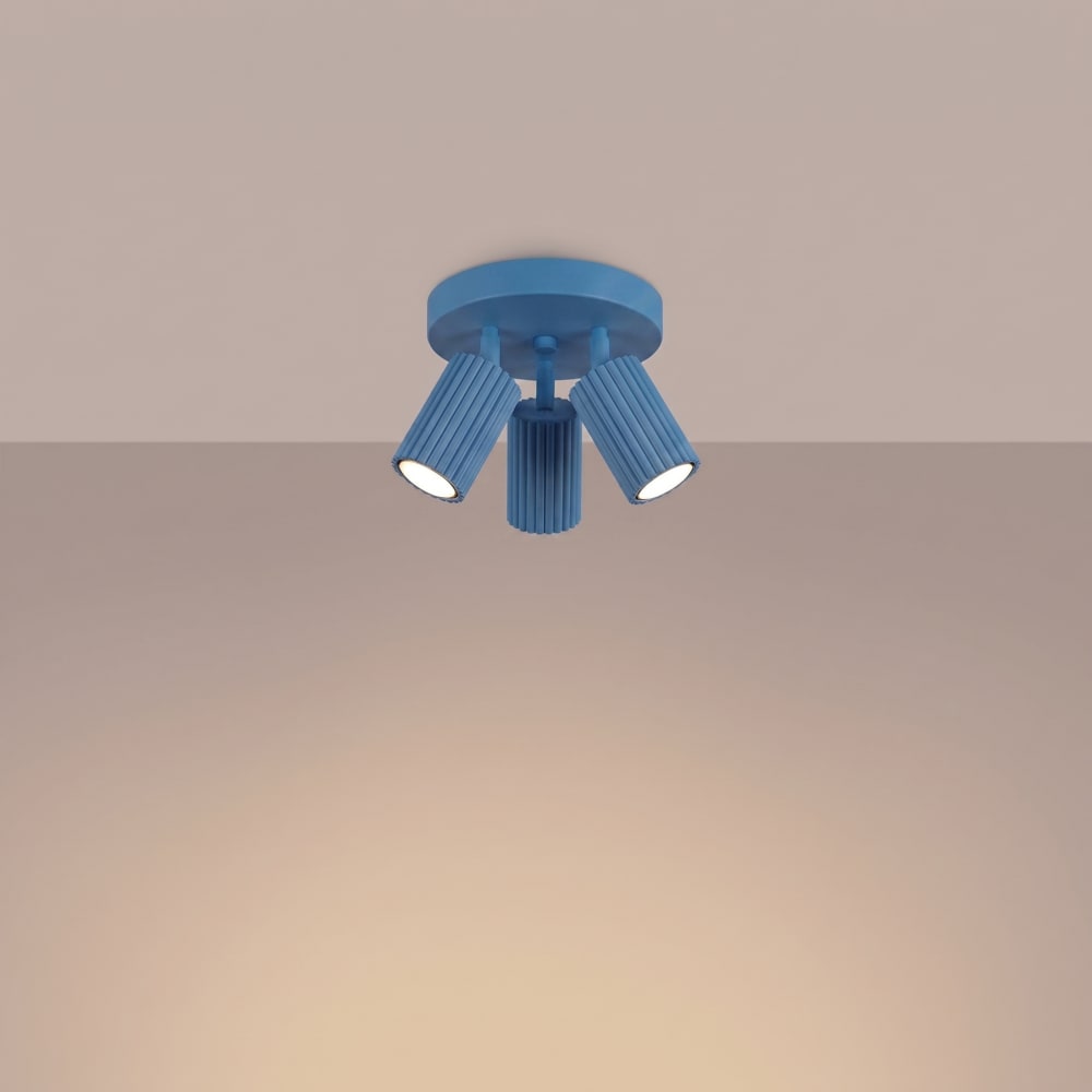 Plafonniers aluminium bleu clair h 18 cm — vue 4