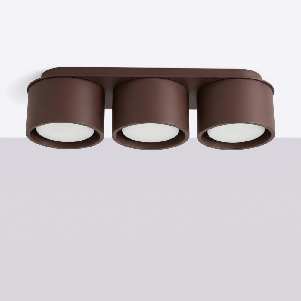 Plafonniers aluminium marron h 8.2 cm — vue 3