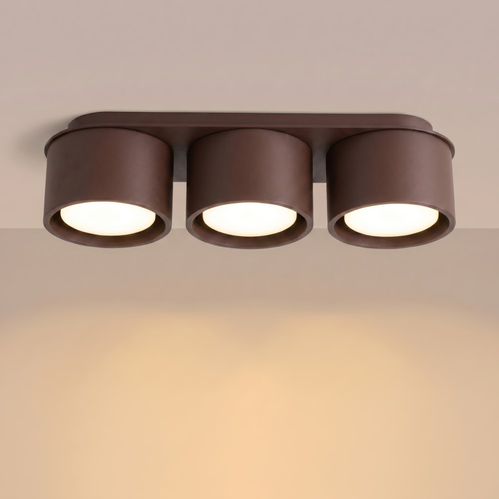 Plafonniers aluminium marron h 8.2 cm — vue 4