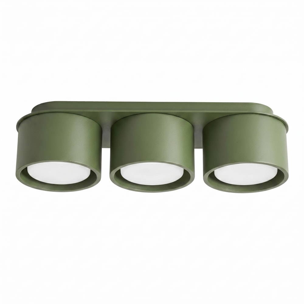 Plafonniers aluminium vert olive h 8.2 cm