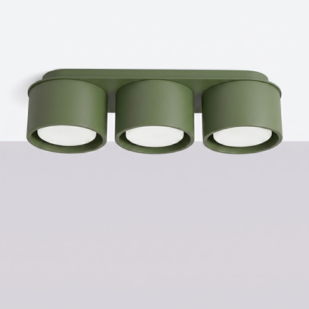 Plafonniers aluminium vert olive h 8.2 cm — vue 3