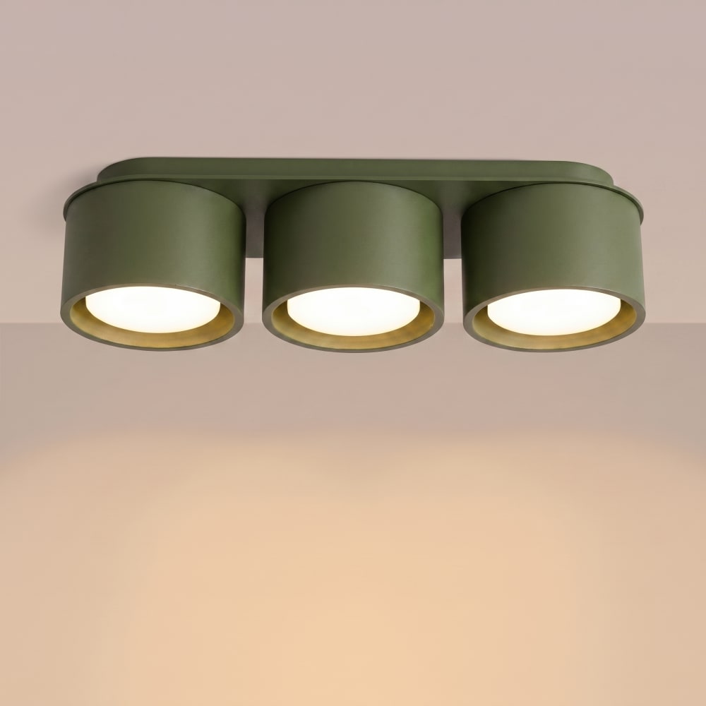 Plafonniers aluminium vert olive h 8.2 cm — vue 4