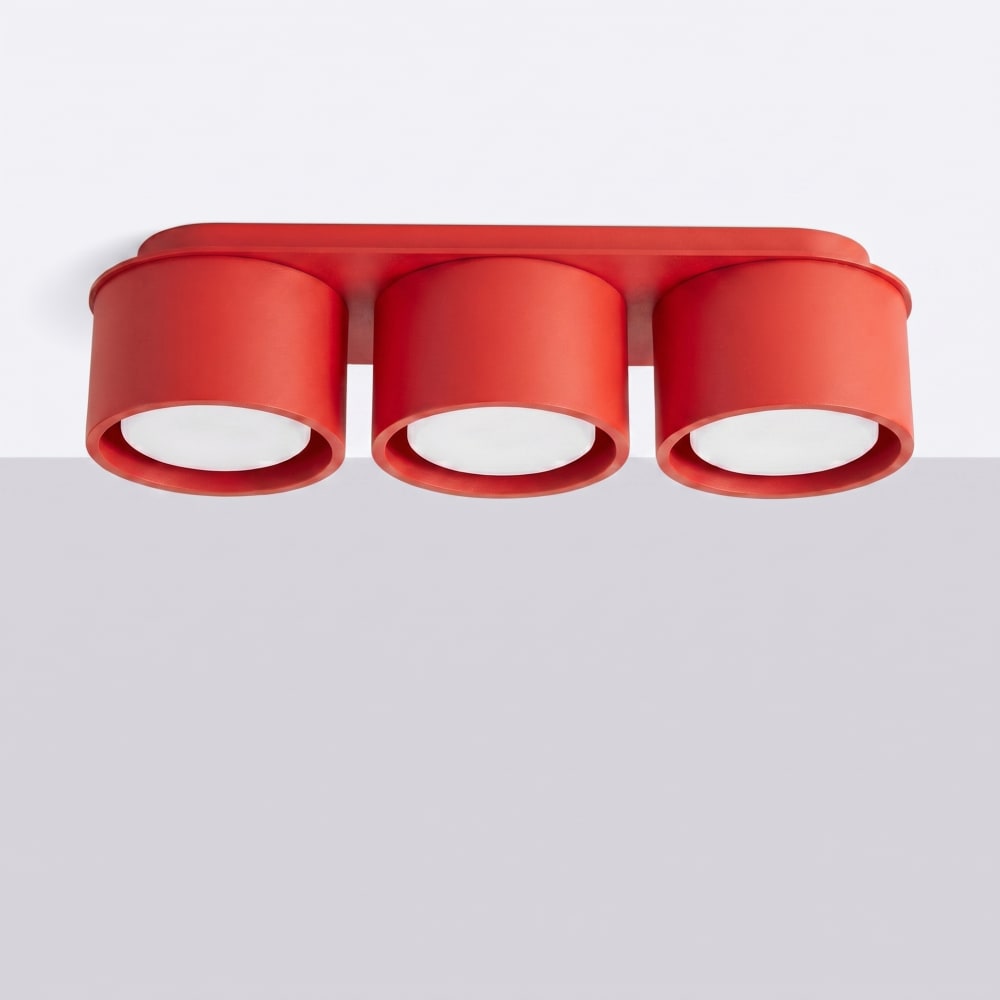 Plafonniers aluminium rouge h 8.2 cm — vue 3