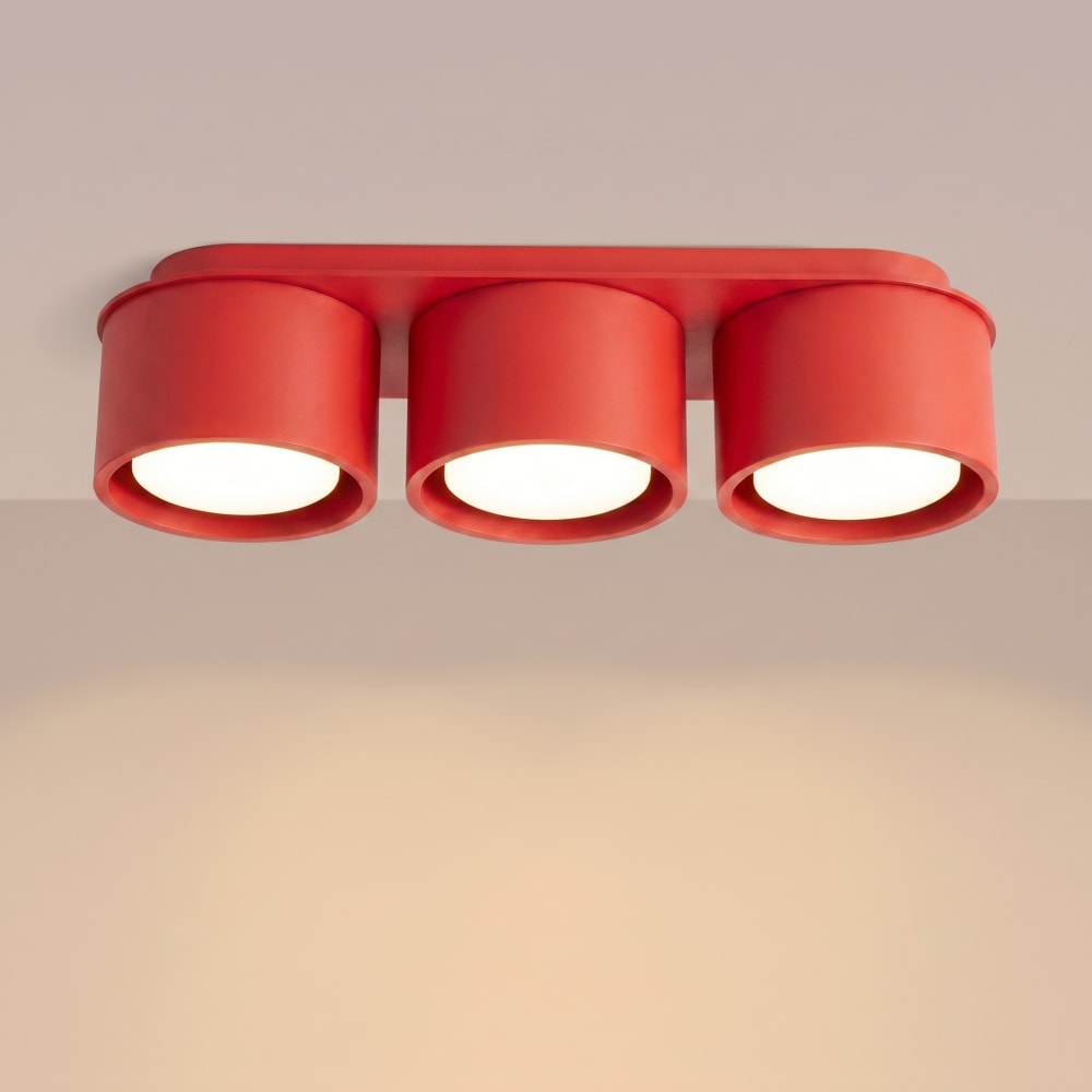 Plafonniers aluminium rouge h 8.2 cm — vue 4