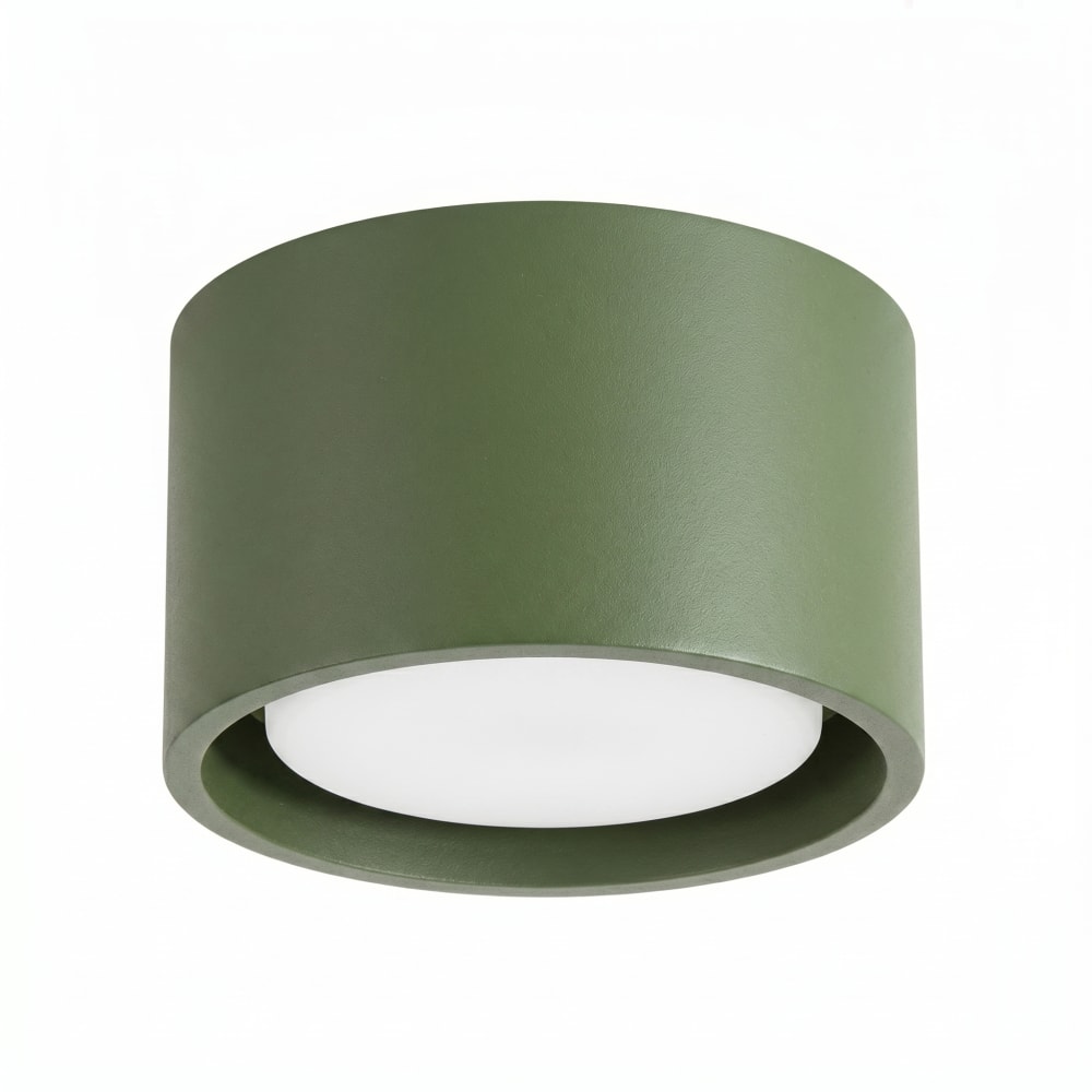 Plafonniers aluminium vert olive h 6 cm