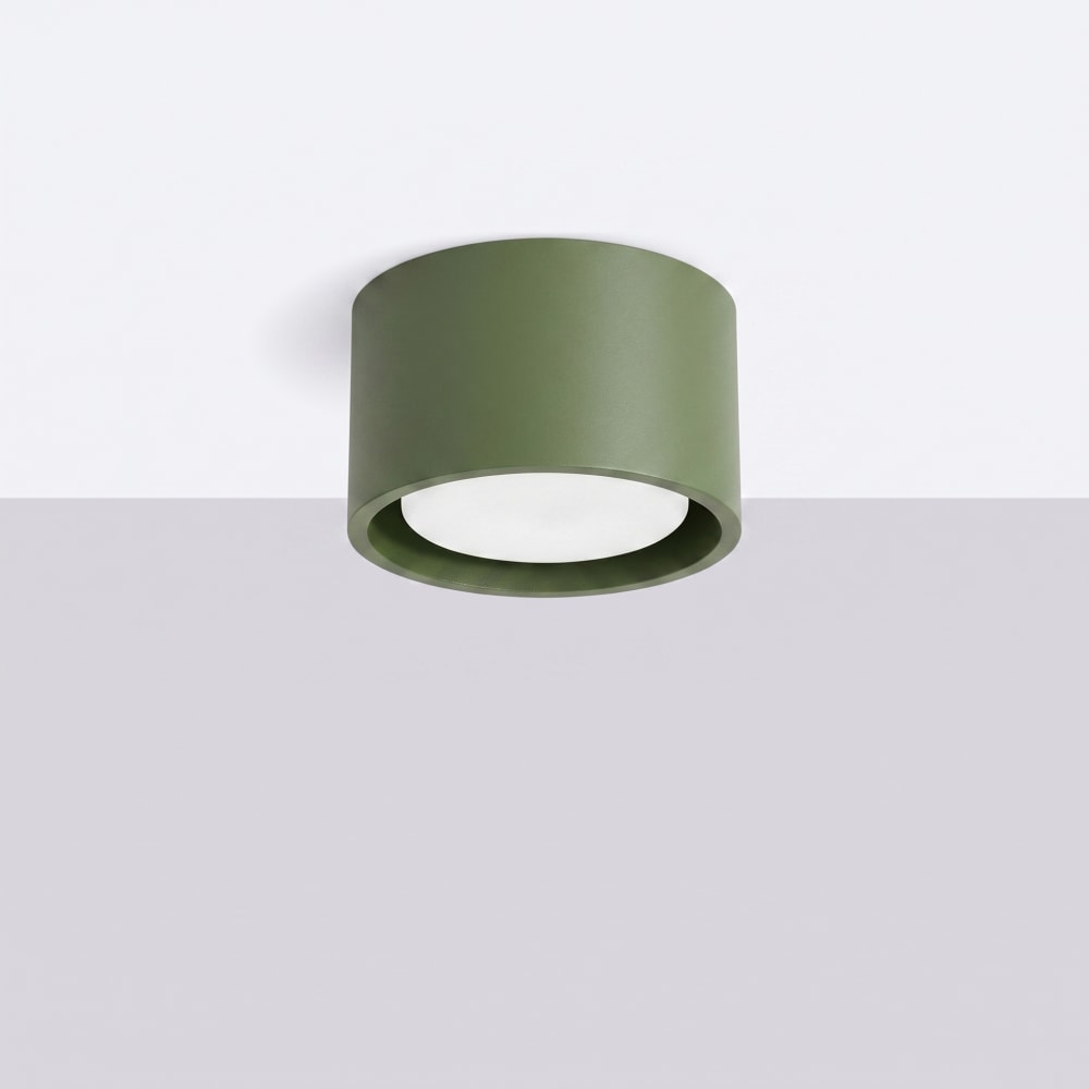 Plafonniers aluminium vert olive h 6 cm — vue 3