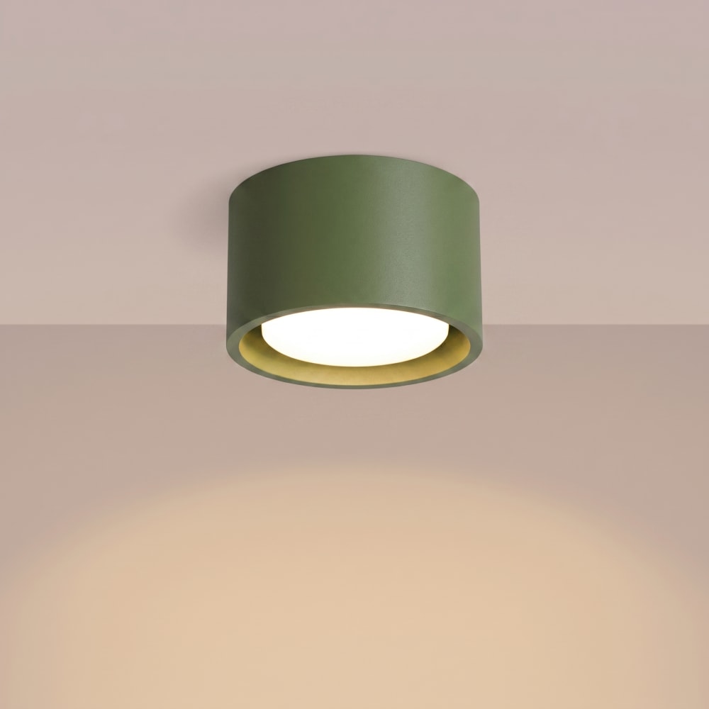 Plafonniers aluminium vert olive h 6 cm — vue 4