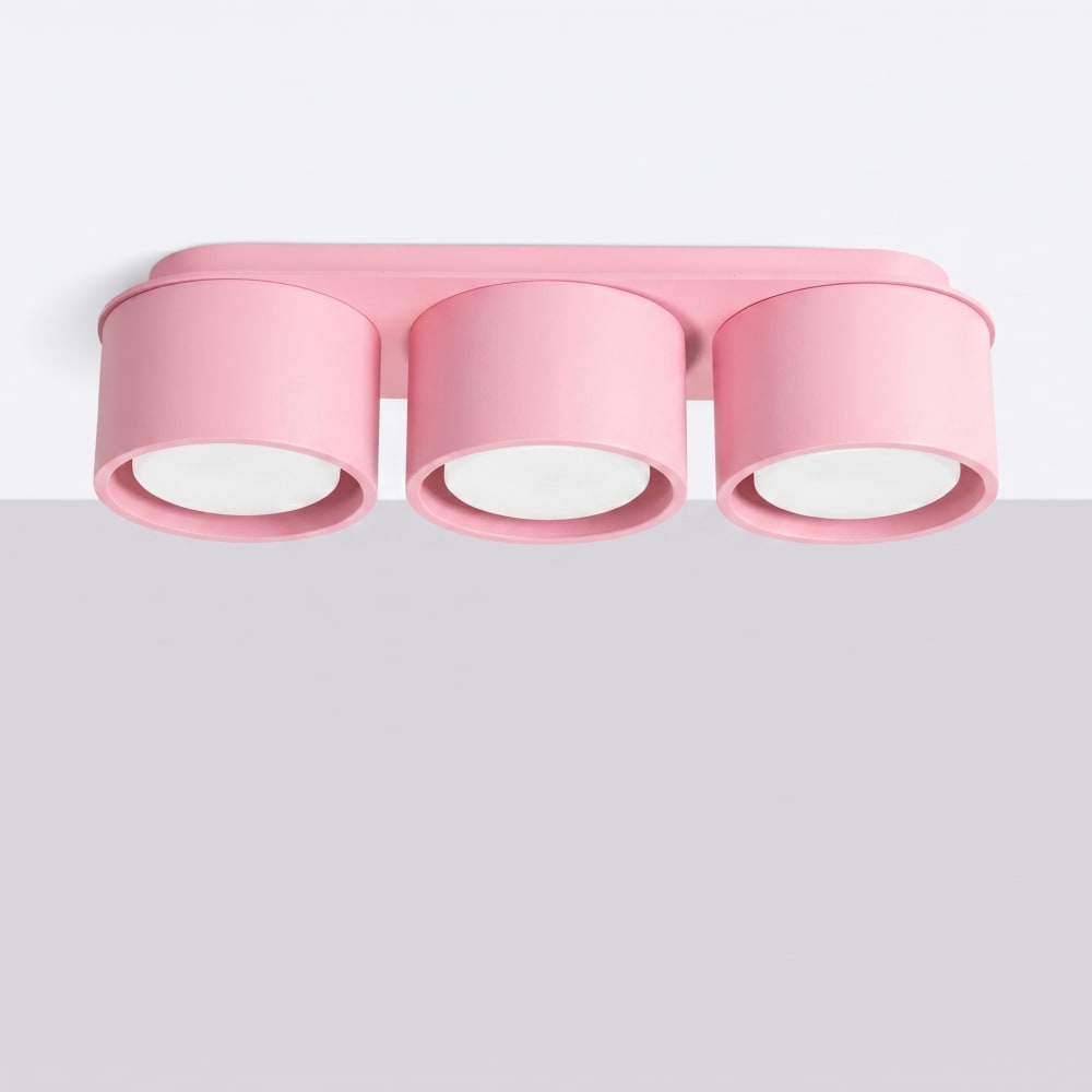Plafonniers aluminium rose h 8.2 cm — vue 3