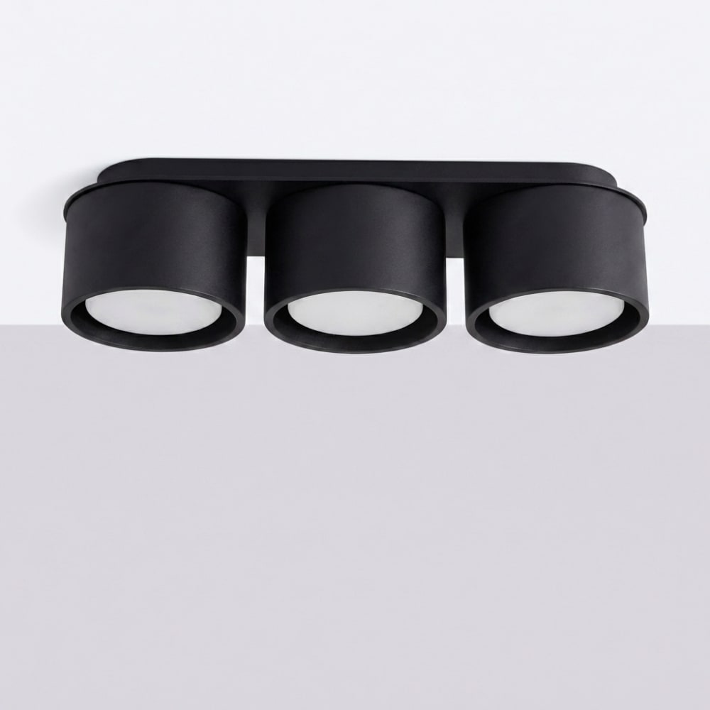 Plafonniers aluminium noir h 8.2 cm — vue 3