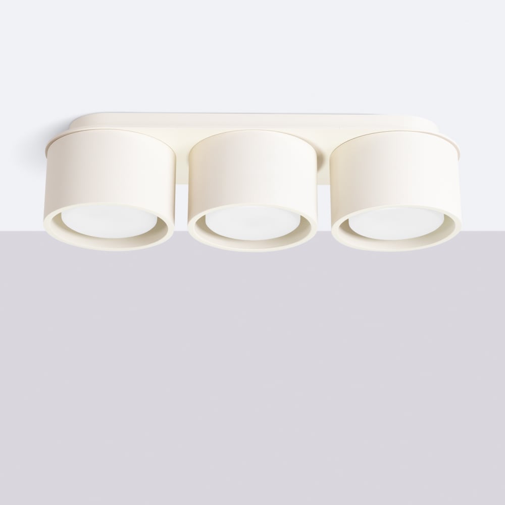 Plafonniers aluminium beige h 8.2 cm — vue 3