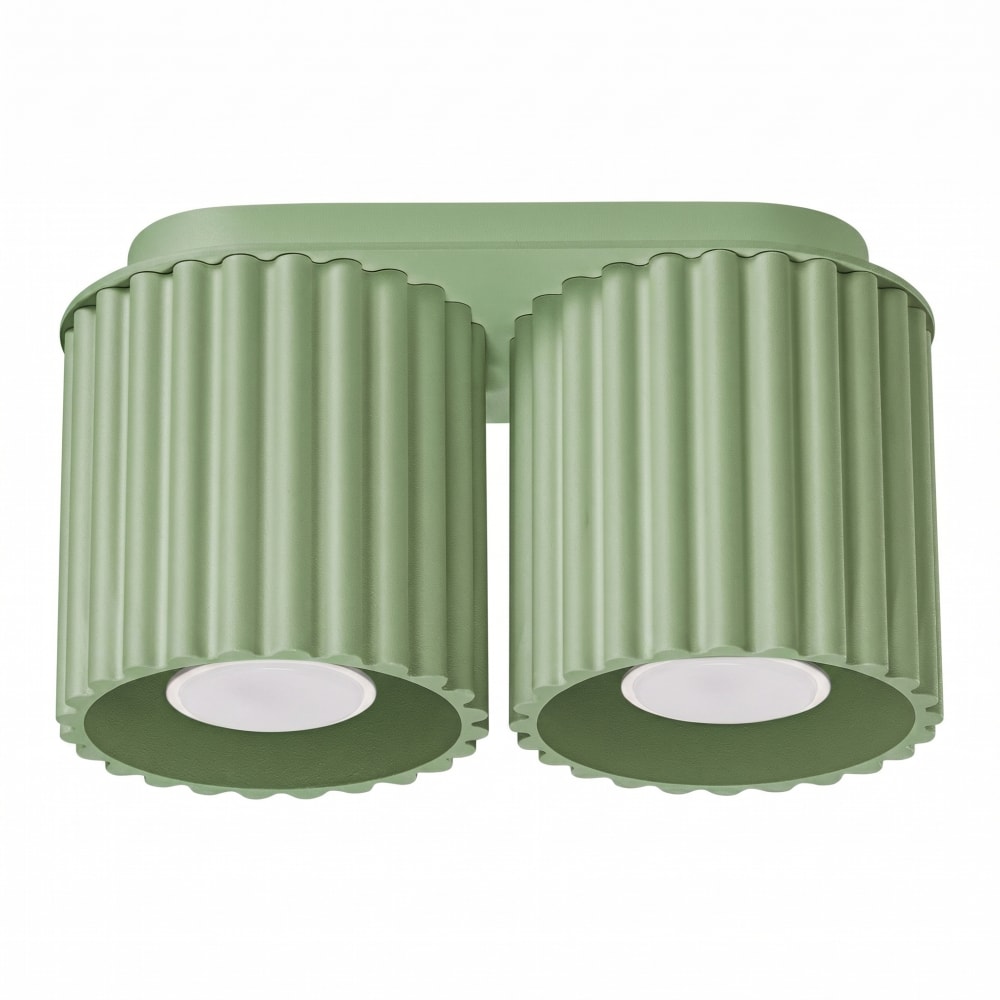 Plafonniers aluminium sauge h 12 cm