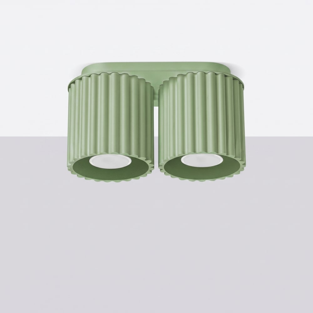 Plafonniers aluminium sauge h 12 cm — vue 3