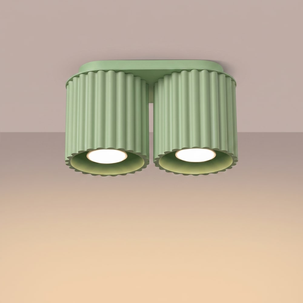 Plafonniers aluminium sauge h 12 cm — vue 4