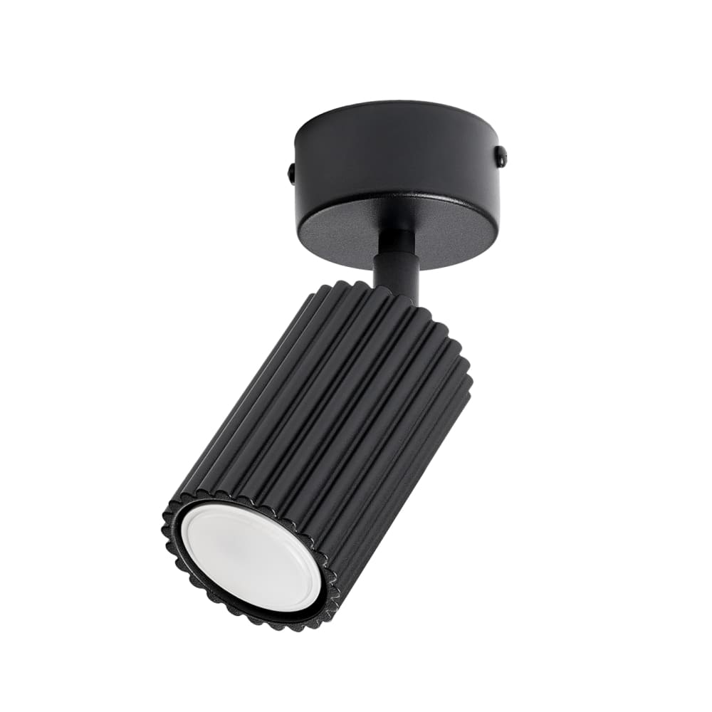 Plafonniers aluminium noir h 18 cm
