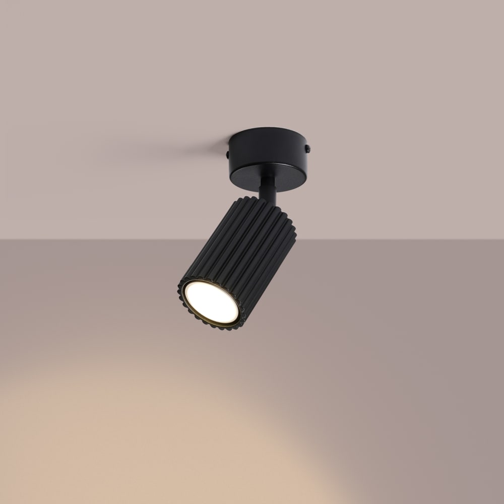 Plafonniers aluminium noir h 18 cm — vue 4