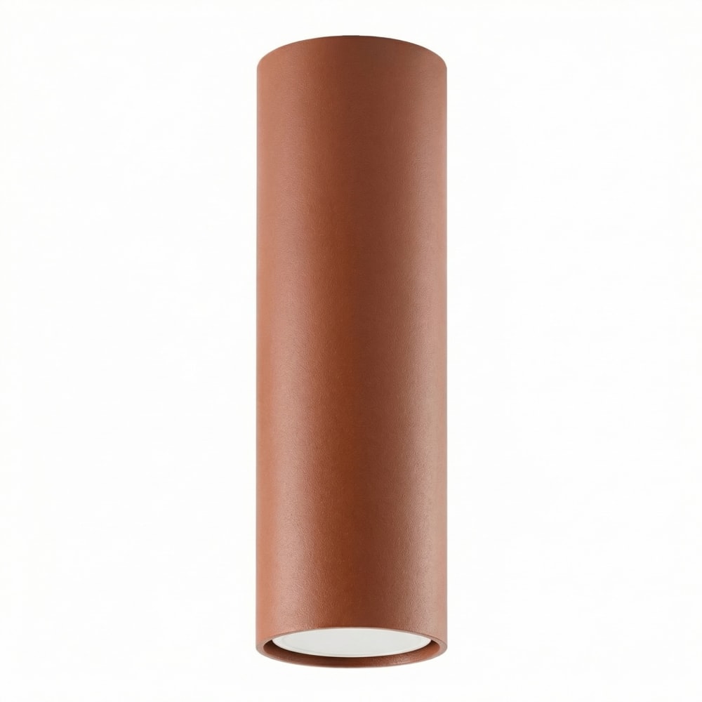 Plafonniers acier ocre rouge h 20 cm