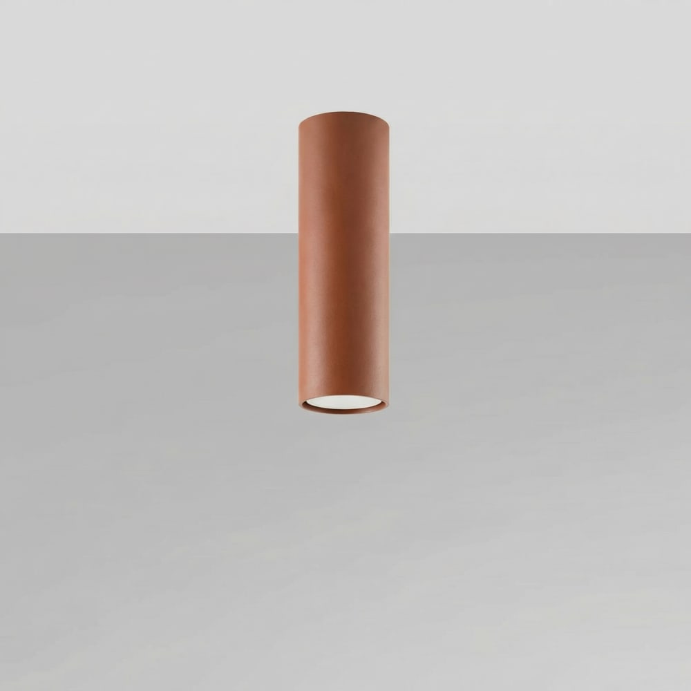 Plafonniers acier ocre rouge h 20 cm — vue 3
