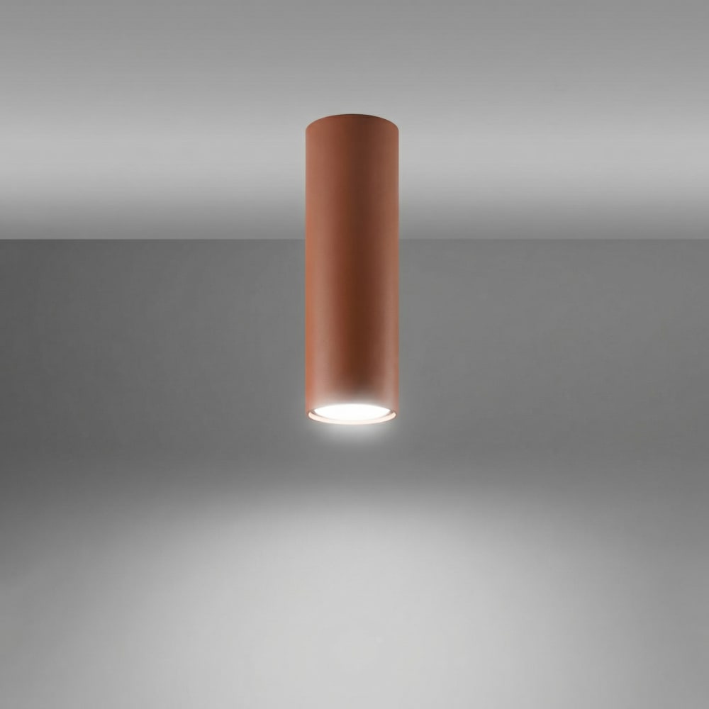 Plafonniers acier ocre rouge h 20 cm — vue 4