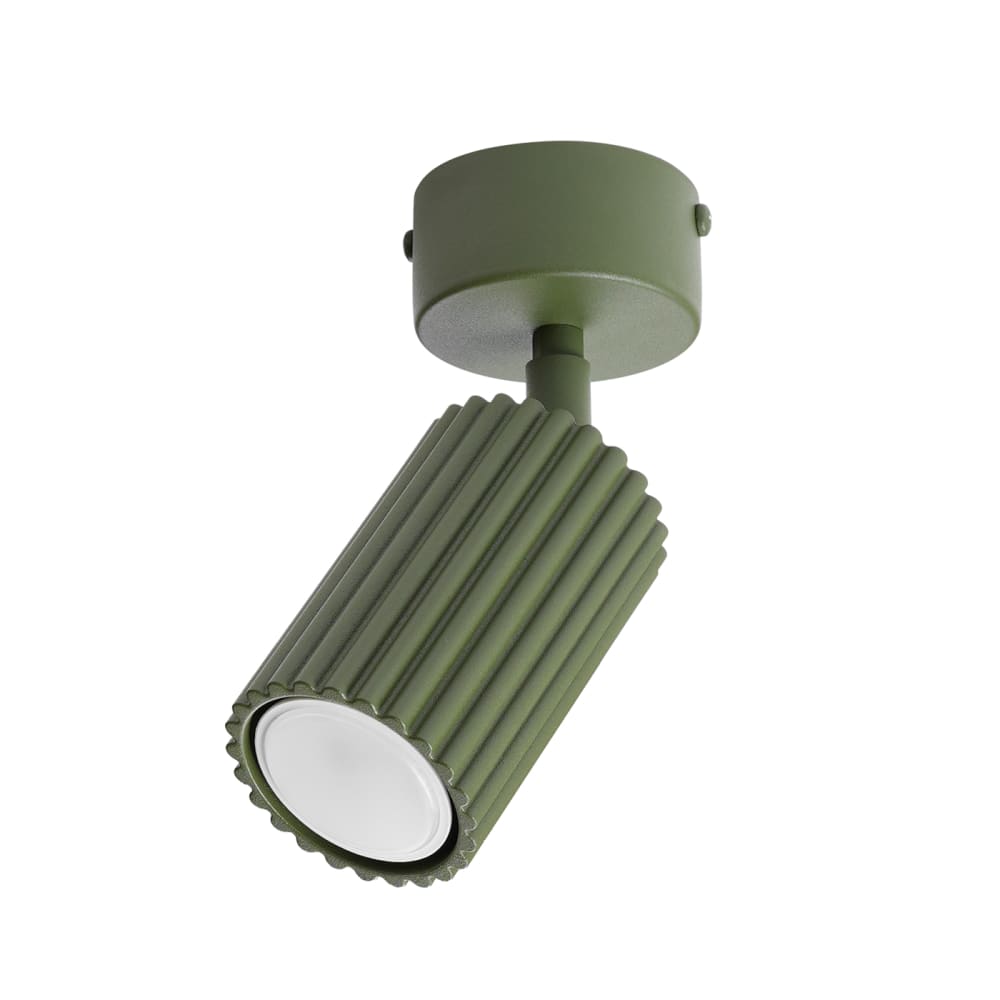 Plafonniers aluminium vert olive h 18 cm